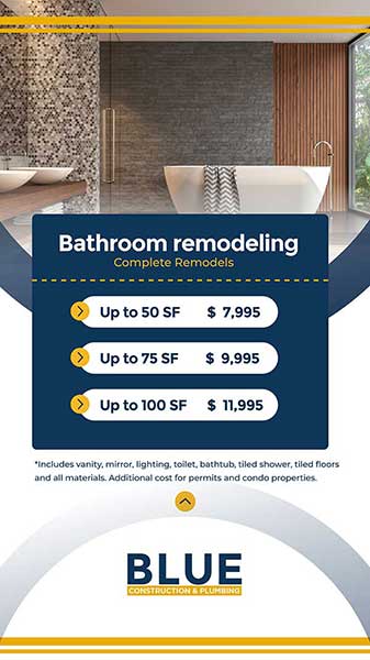 Blue construction & Plumbing - Bathroom remodeling in Broward County, South Florida